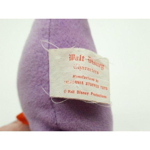 Vintage 1970's Walt Disney Purple Figment Dinosaur California Stuffed Toys Plush - Picture 10 of 12
